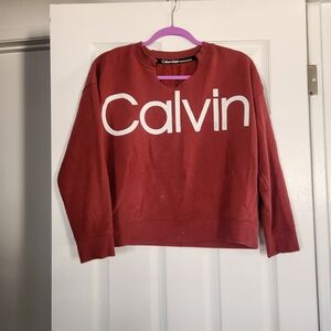 Calvin Klein Women's Burgundy Crew Neck Sweater